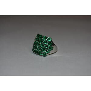 Emerald Green Cluster Statement Ring